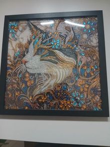 Cat Diamond Painting Framed