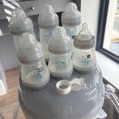 MAM microwave steam steriliser and bottles