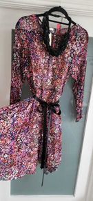 maje 100% silk floral dress layered dress Sz 38 - Fit 10UK - Rrp 295 BNWT