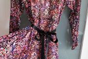 maje 100% silk floral dress layered dress Sz 38 - Fit 10UK - Rrp 295 BNWT