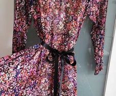 maje 100% silk floral dress layered dress Sz 38 - Fit 10UK - Rrp 295 BNWT