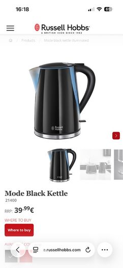 Russell Hobbs 21400 Mode Kettle brand new still sealed black