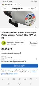 vacuum pump bullet yellow jacket