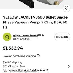 vacuum pump bullet yellow jacket