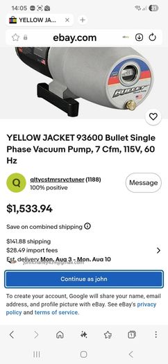 vacuum pump bullet yellow jacket