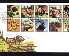 2005 Great Britain Farm Animals Commemorative Stamps Addressed First Day Cover (FDC)