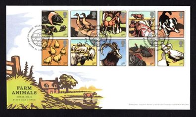 2005 Great Britain Farm Animals Commemorative Stamps Addressed First Day Cover (FDC)