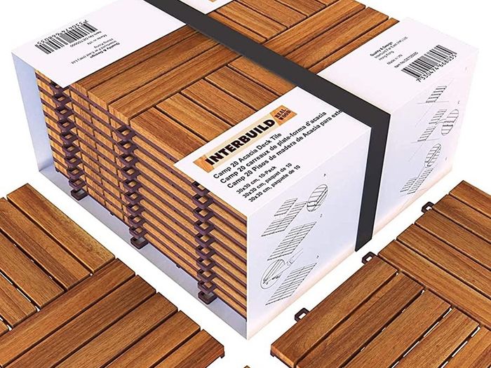 Acacia Hardwood Decking Tiles,Decking Board Espresso 30x30cm 10 Tiles MULTIPLE COLOURS AVAILABLE (FREE SHIPPING)