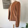 Sezane Iris cotton velvet bomber jacket camel M French designer Image 3