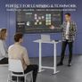 Standing Desk with Wheels, Pneumatic Height Adjustable Desk, Overbed Table, Mobile Workstation Laptop Rolling Computer for Home Office, 80x50 cm White Image 6