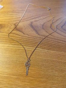 9ct gold necklace and key pendant