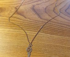 9ct gold necklace and key pendant