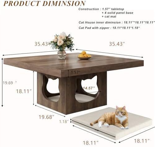 Industrial Square Coffee Table with Storage,Wood Coffee Table for Living Room,90cm