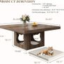 Industrial Square Coffee Table with Storage,Wood Coffee Table for Living Room,90cm Image 2