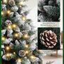 Artificial Christmas Tree with Lighting and Snow, Christmas Tree with Metal Stand (180 cm) Image 6