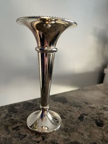 silver plated bud vase