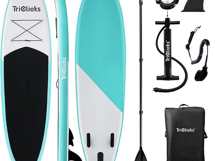 Inflatable Stand Up Paddle Board SUP Inflatable Paddle Board 10ft Surfing Board Kit for Adults, Premium Surfboard Complete Kit with Adjustable Paddle Hand Pump Fin Leash Backpack (FREE POSTAGE)