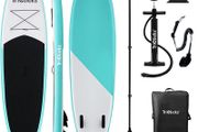 Inflatable Stand Up Paddle Board SUP Inflatable Paddle Board 10ft Surfing Board Kit for Adults, Premium Surfboard Complete Kit with Adjustable Paddle Hand Pump Fin Leash Backpack (FREE POSTAGE)
