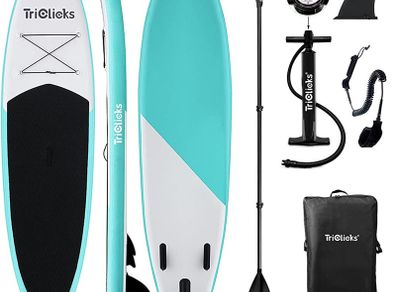 Inflatable Stand Up Paddle Board SUP Inflatable Paddle Board 10ft Surfing Board Kit for Adults, Premium Surfboard Complete Kit with Adjustable Paddle Hand Pump Fin Leash Backpack (FREE POSTAGE)
