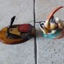Vintage Wooden Car and Ceramic Birds Pencil/Pen Holders Image 2