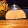 Stunning Rustic Live Edge Pine Wood Tea Light Holder Yule Log Waxed and Sealed Image 10
