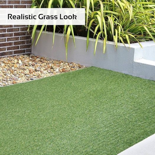 4m x 1m 15mm Pile High Artificial Grass / Dark Green Astro Turf / High Density Fake Grass