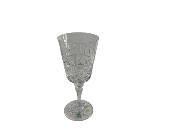 Galway Irish Clear Crystal Wine Goblet Glass Etched Deep Cut Made in Ireland 19cm High