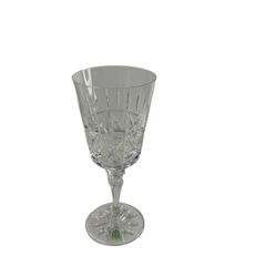 Galway Irish Clear Crystal Wine Goblet Glass Etched Deep Cut Made in Ireland 19cm High