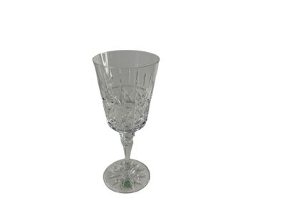 Galway Irish Clear Crystal Wine Goblet Glass Etched Deep Cut Made in Ireland 19cm High