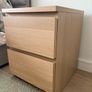 2 IKEA MALM Bedside Tables White Stained Oak Veneer Like New Image 5