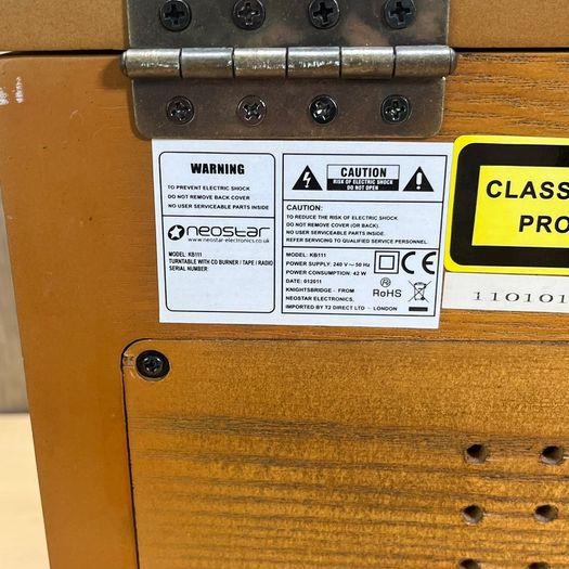 Neostar Deluxe Nostalgic Music Centre Wooden Box Vinyl Cd Cassette Radio