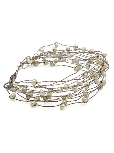 Vintage 925 Sterling Silver & Freshwater Pearls Bracelet