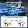 Gaming Desk with LED Lights & Power Outlets, Reversible Black Image 9