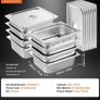 8 Pack Hotel Pans, 1/2 Size Anti-Jam Steam Pan with Lid, 0.8mm Thick Stainless Steel Steam Table Pan, 4-Inch Deep Commercial Table Pan, Catering Storage Food Pan, for Industrial & Scientific Image 4