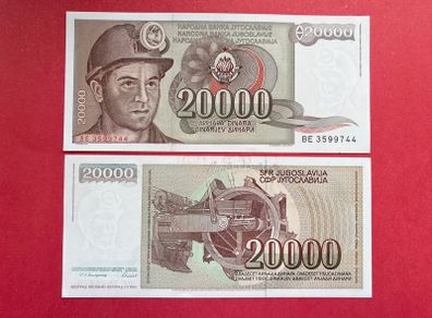 Yugoslavia  20,000  Dinara  1987  ( Uncirculated )