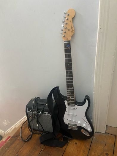 electric guitar and amp
