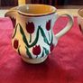 Nicholas Mosse Red lawn set of two , 4 inch jug and a 6 inch diameter bowl . Both have blemishes but perfect for  display Image 4
