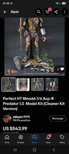 Hot toy mms66 Predator figure 1/6 scale 35cm tall