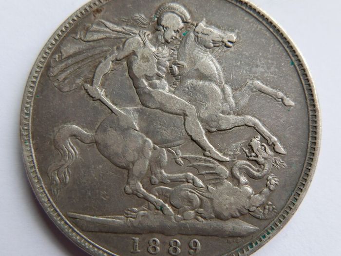 1889 Queen Victoria Sterling Silver Crown Coin