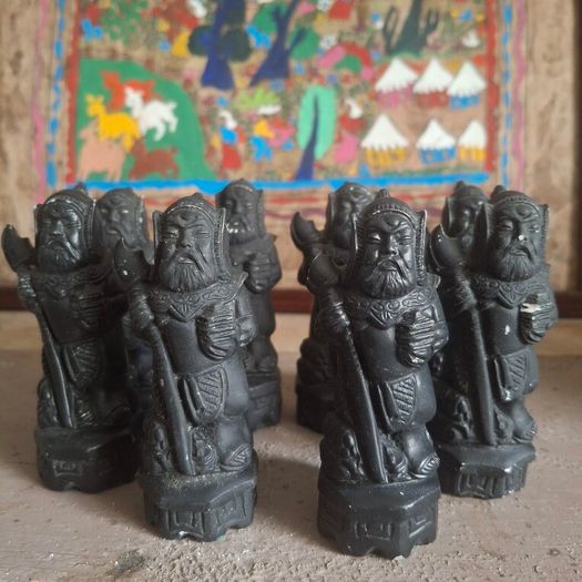 Vintage Chinese Figural Chess Pieces