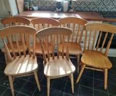 Set of dining chairs and carver