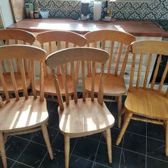 Set of dining chairs and carver