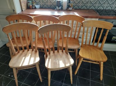 Set of dining chairs and carver