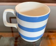 Vintage Blue White Striped Mug Colleen Pattern Carrigaline Pottery Ireland