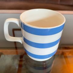 Vintage Blue White Striped Mug Colleen Pattern Carrigaline Pottery Ireland