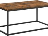 _Coffee table, living room table, coffee table with steel frame, 100 x 55 x 45 cm, simple structure, industrial design, vintage brown-black
