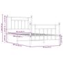 Metal Bed Frame without Mattress with Footboard Black 90x200cm Image 9