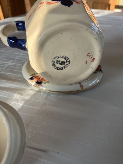 genuine antique Art Deco paneled ceramic teapot