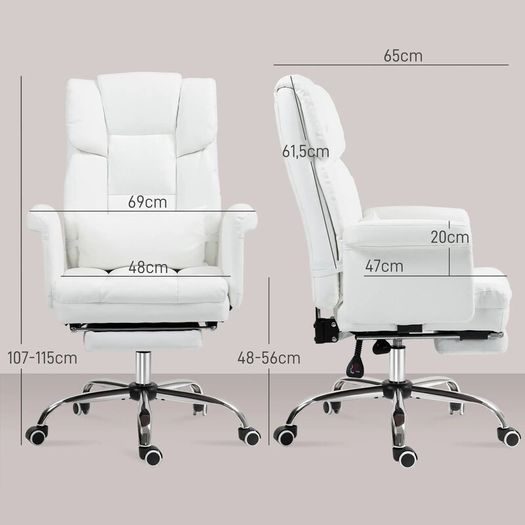 Ergonomic Office Chair Height-adjustable Reclining backrest footrest