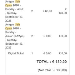 Irish Open tickets